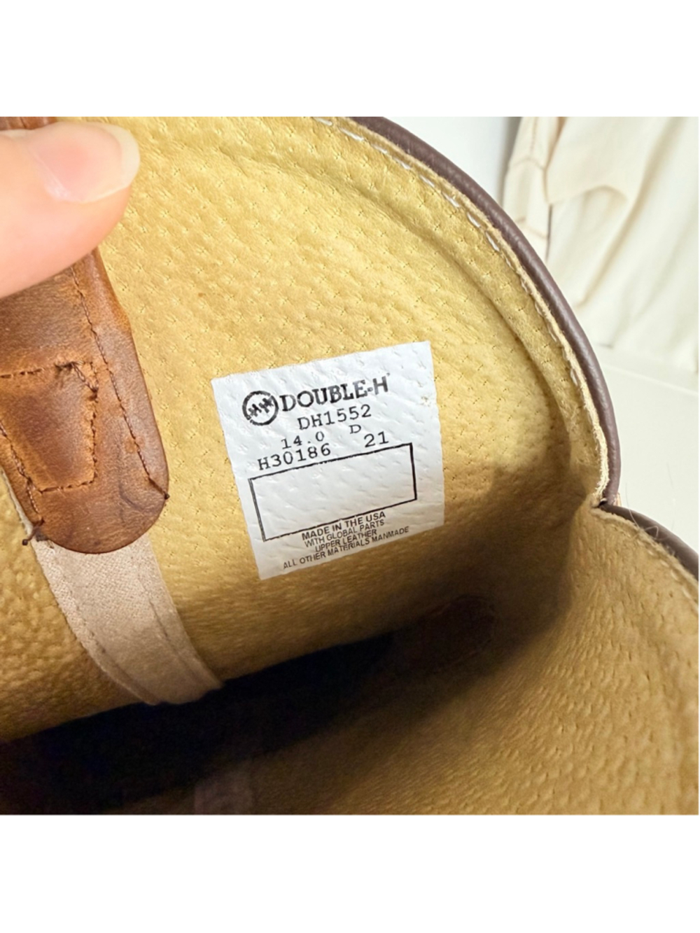 Double-H Dylan Work Boots Old Town Folklore Leather Cowboy Western Men's Size 14 - Picture 2 of 15